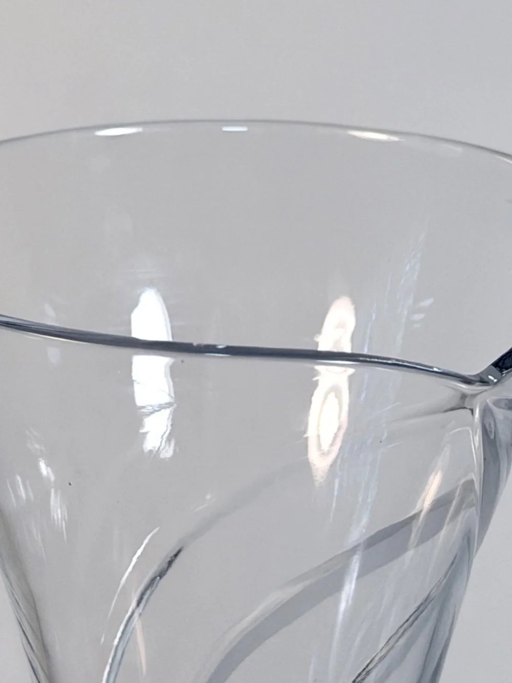 Rogaska Crystal Trumpet Vase Etched Spiral Swirl w/ Small Lip 12